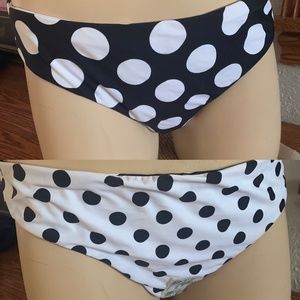 ⚫️⚪️La Blanca Reversible polka dot bikini bottoms NWT